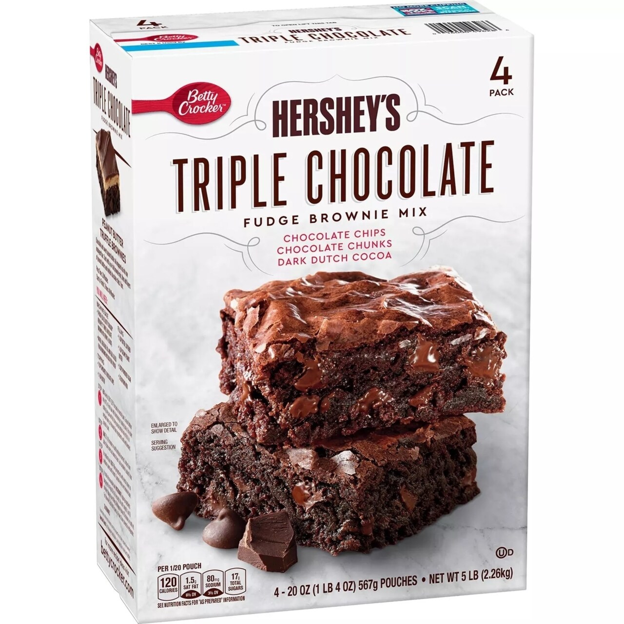 Betty Crockers Hersheys Triple Chocolate Brownie Mix (20 Ounce Ea. 4 Pack)